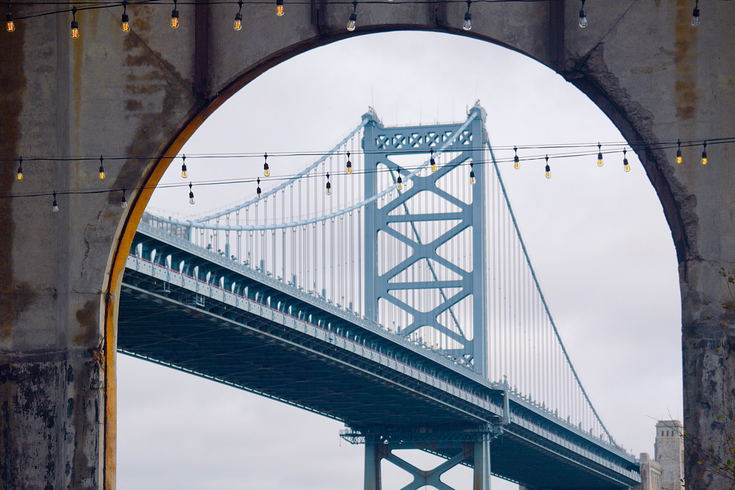 The Benjamin Franklin Bridge.